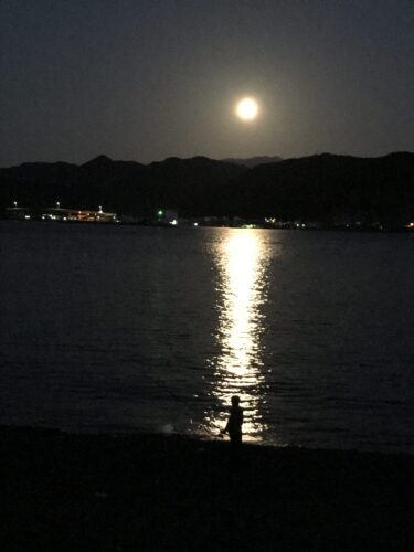孫太郎オートキャンプ場で満月を見る