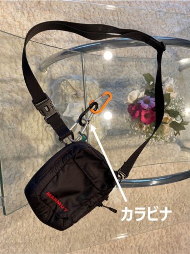 サコッシュにカラビナを付けておく